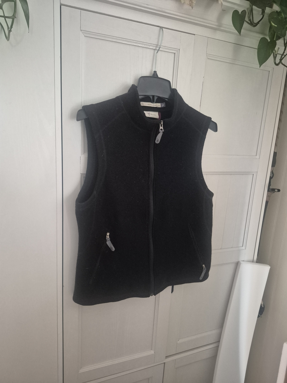 ibex Black Vest with Purple Trim and Logo Tag